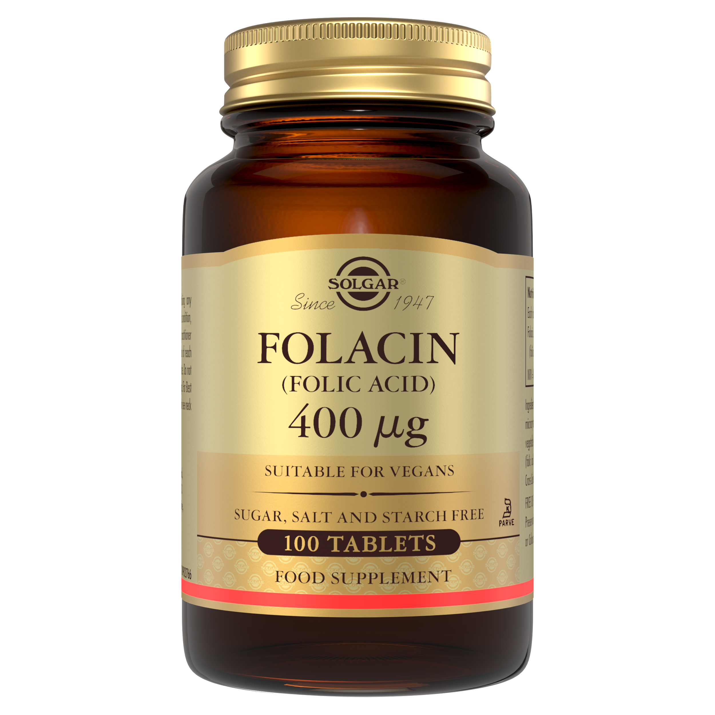 Solgar Folacin (Folic Acid) 400 mcg Tablets