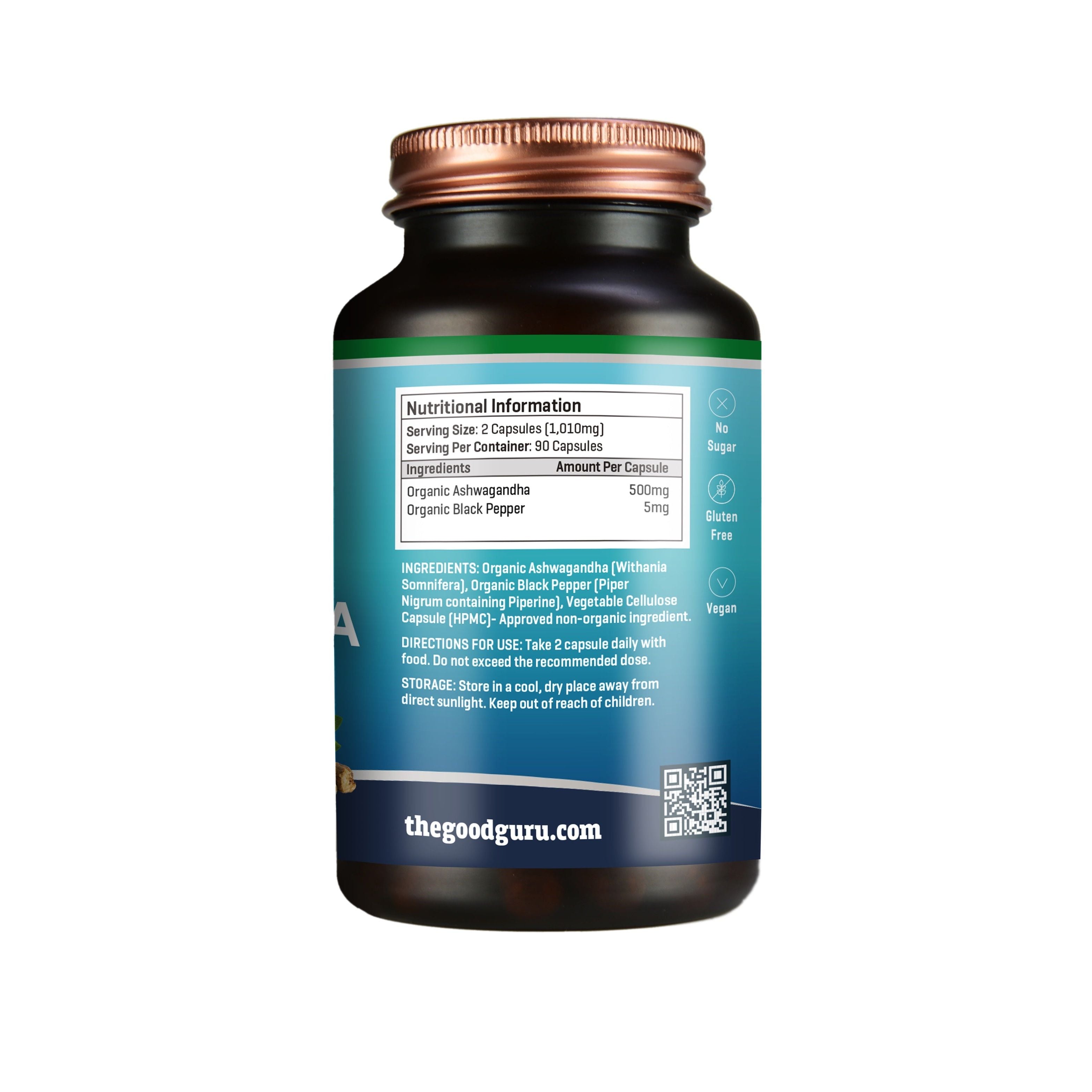 The Good Guru Organic Ashwagandha + Organic Black Pepper
