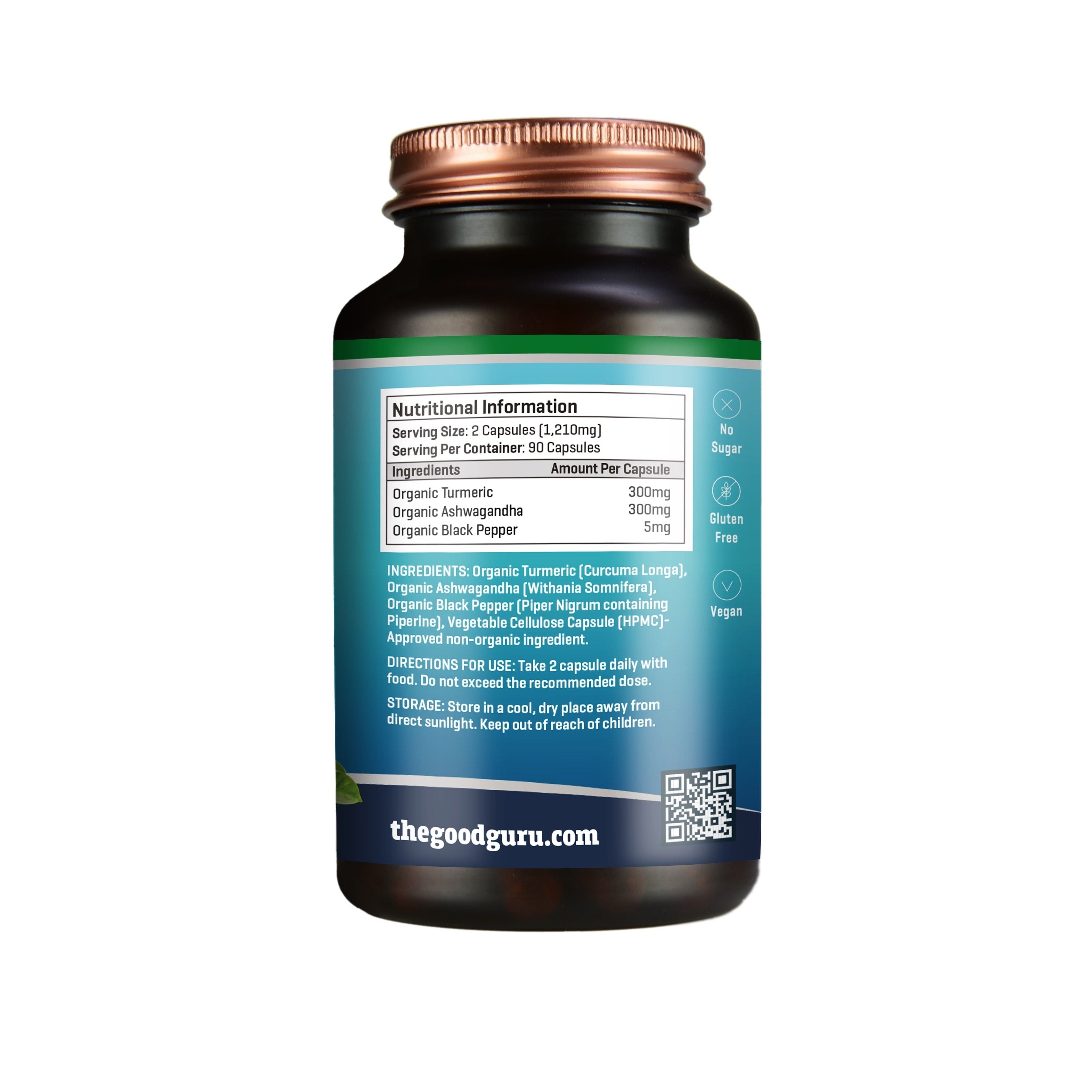 The Good Guru Organic Turmeric + Ashwagandha & Black Pepper