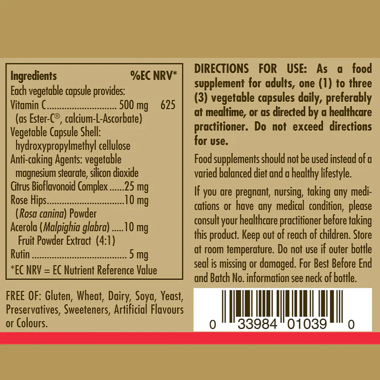 Solgar Ester-C Plus 500 mg Vitamin C Vegetable Capsules