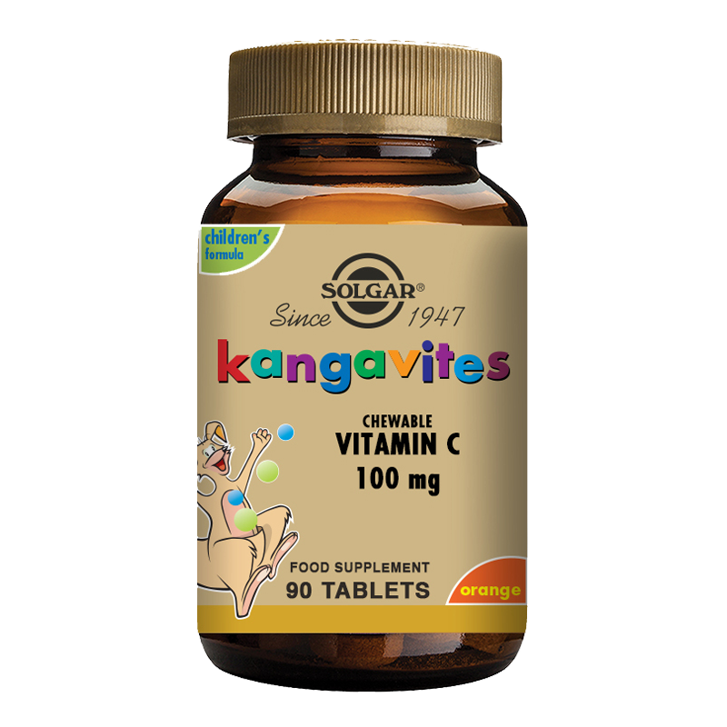 Solgar Kangavites Natural Orange Burst Vitamin C 100 mg Chewable Tablets - Pack of 90