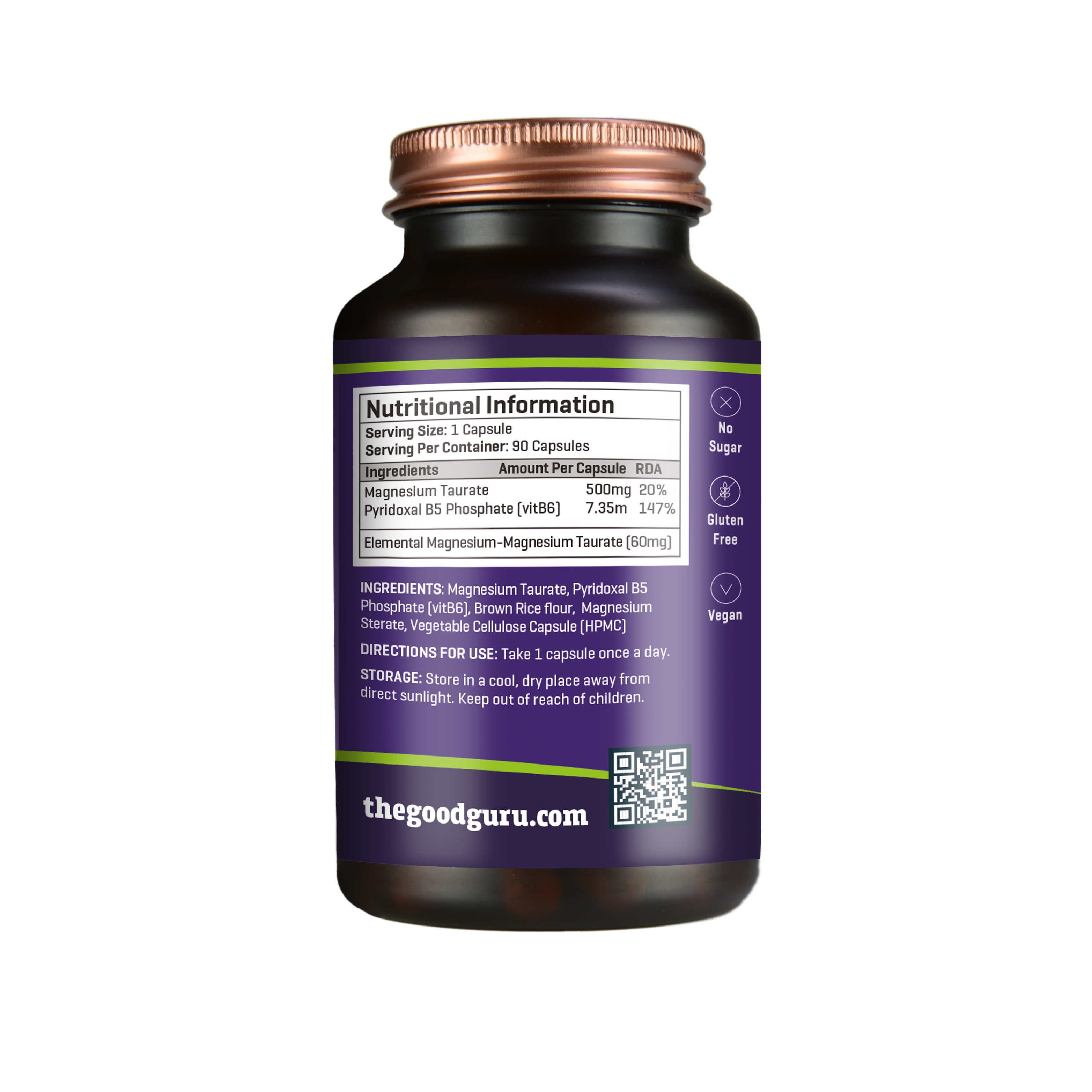 The Good Guru Magnesium Taurate + Vitamin B6