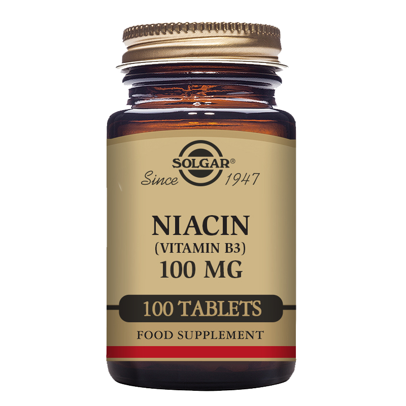 Solgar Niacin (Vitamin B3) 100 mg Tablets - Pack of 100