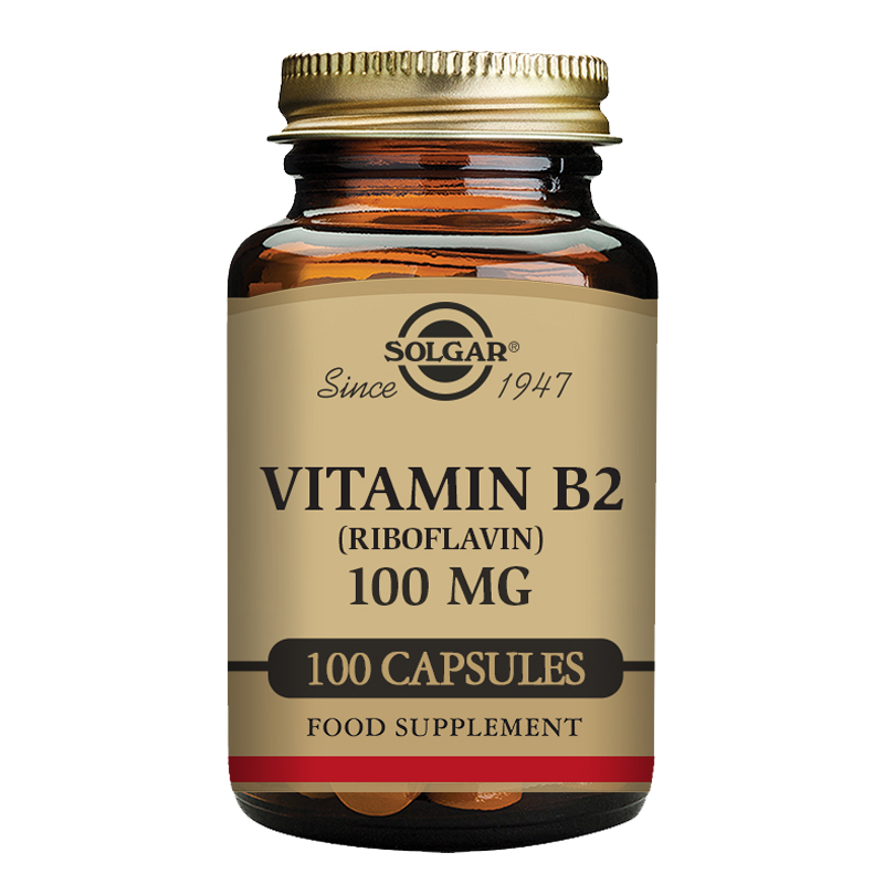 Solgar Vitamin B2 (Riboflavin) 100 mg Vegetable Capsules  - Pack of 100