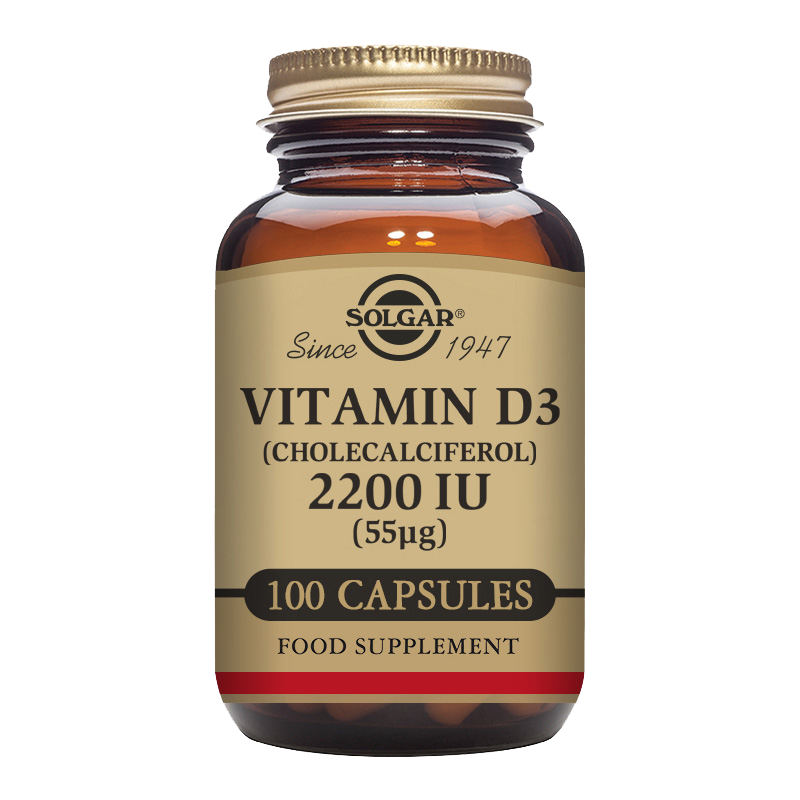 Solgar Vitamin D3 (Cholecalciferol) 2200 IU (55 mcg) Vegetable Capsules