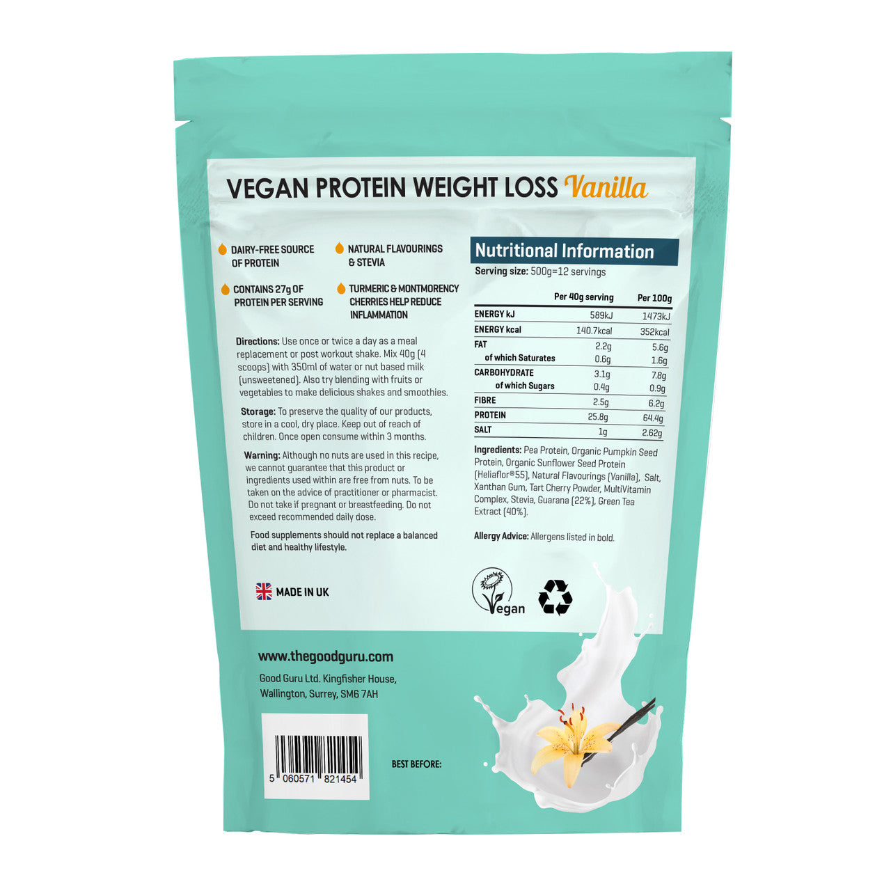 The Good Guru Vegan Protein Weight Loss - Vanilla