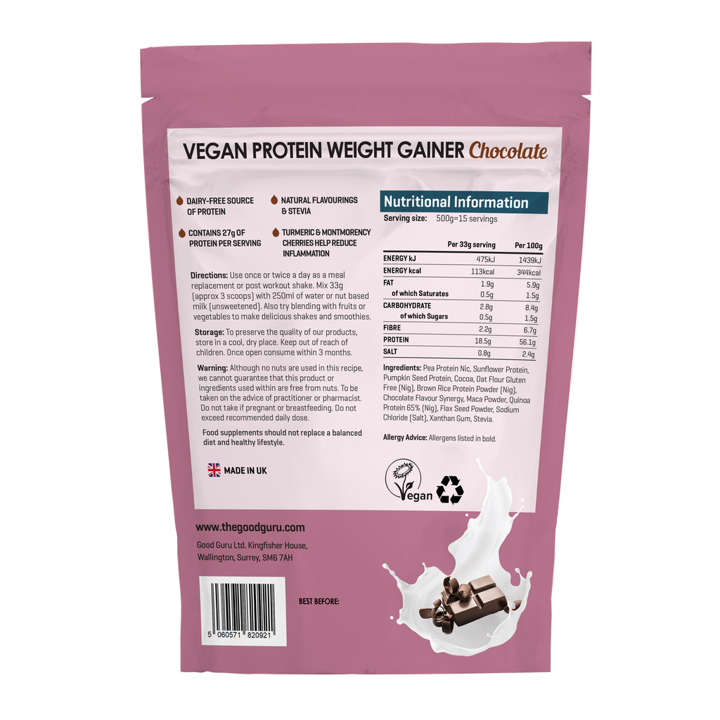 The Good Guru Vegan Protein Weight Gainer - Chocolate