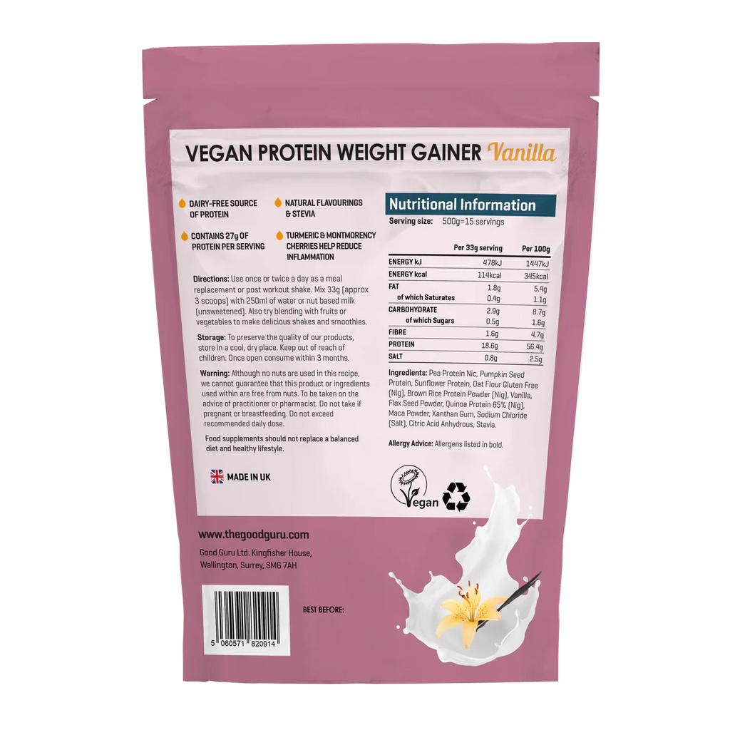 The Good Guru Vegan Protein Weight Gainer - Vanilla